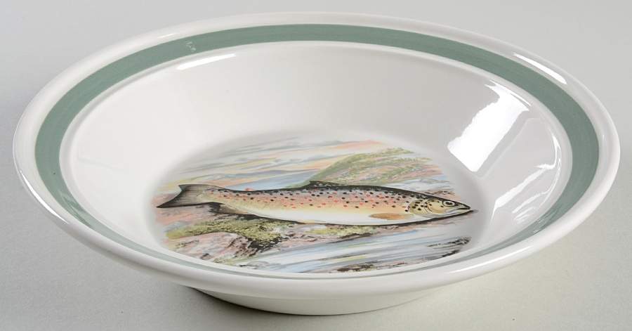 Compleat Angler Band Rim Soup Bowl by Portmeirion-1