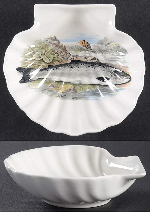 Compleat Angler Fern Shell Shaped Dish by Portmeirion-1