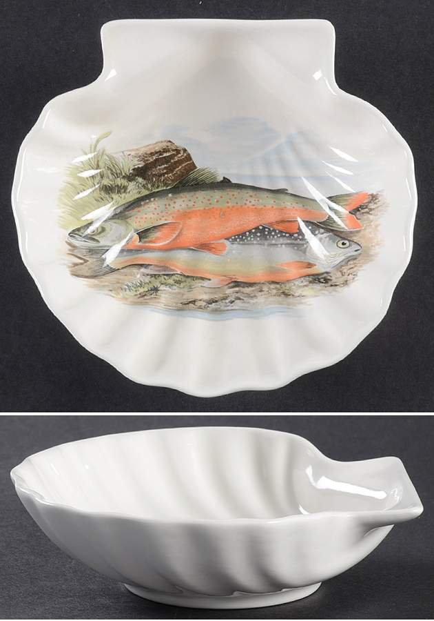 Compleat Angler Fern Shell Shaped Dish by Portmeirion-1