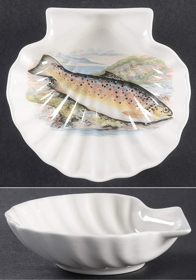 Compleat Angler Fern Shell Shaped Dish by Portmeirion-1