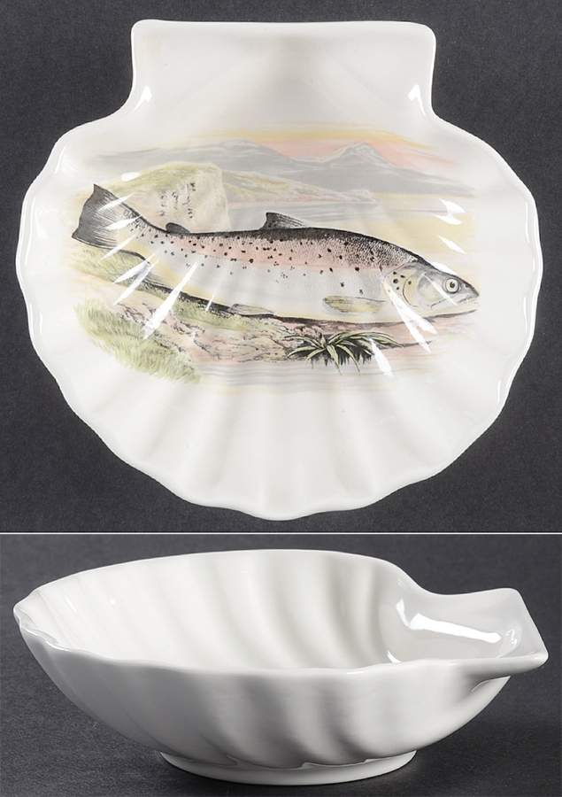 Compleat Angler Fern Shell Shaped Dish by Portmeirion-1