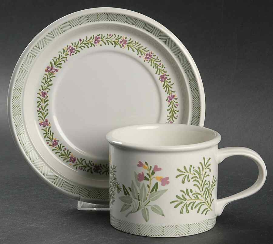 Garden Herbs Drum Breakfast Cup & Saucer Set by Portmeirion-1