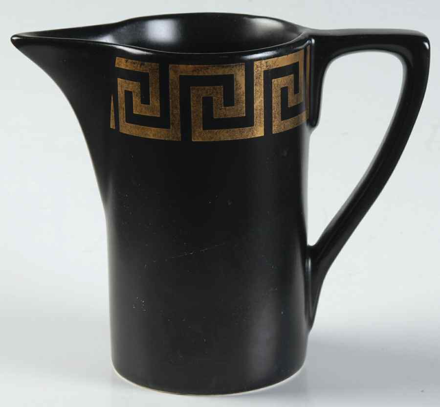 Greek Key Black Gold Creamer by Portmeirion-1