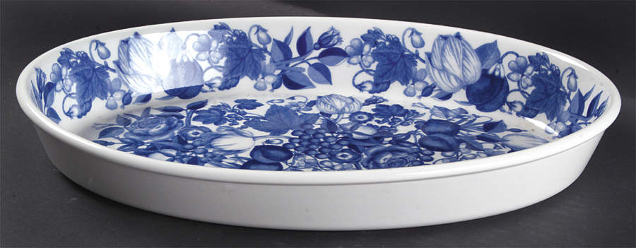 Harvest Blue 14" Oval Baker by Portmeirion-1