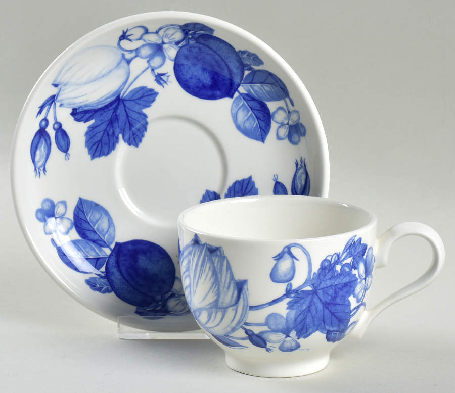 Harvest Blue Traditional Footed Cup & Saucer Set by Portmeirion-1