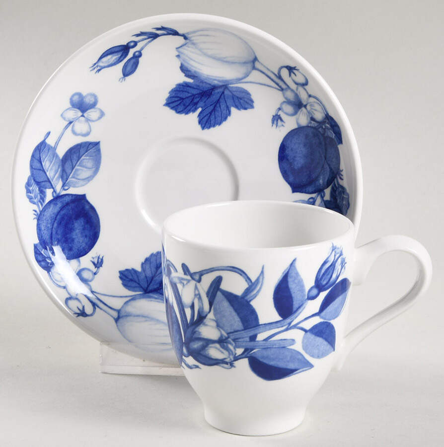 Harvest Blue Flat Demitasse Cup & Saucer Set by Portmeirion-1