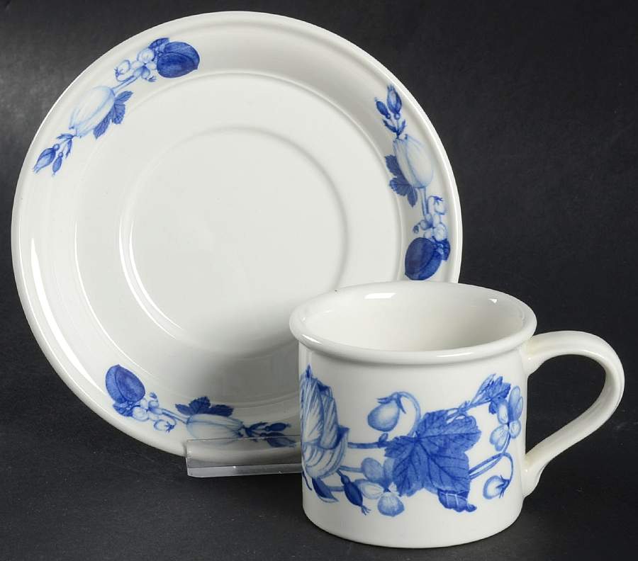 Harvest Blue Flat Demitasse Cup & Saucer Set by Portmeirion-1