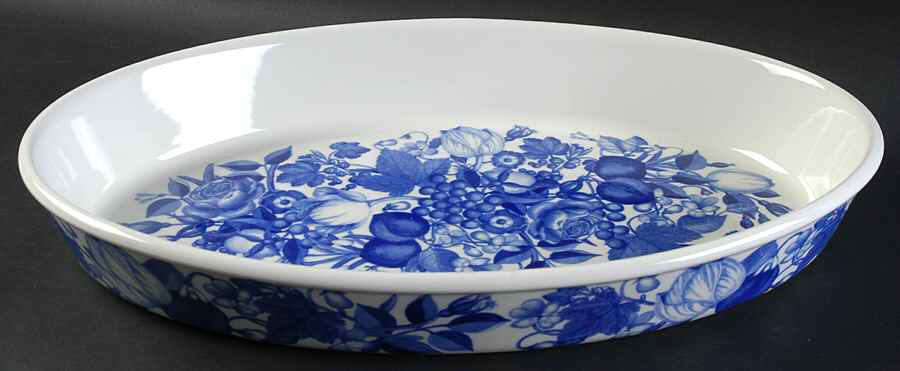 Harvest Blue 14" Oval Baker by Portmeirion-1