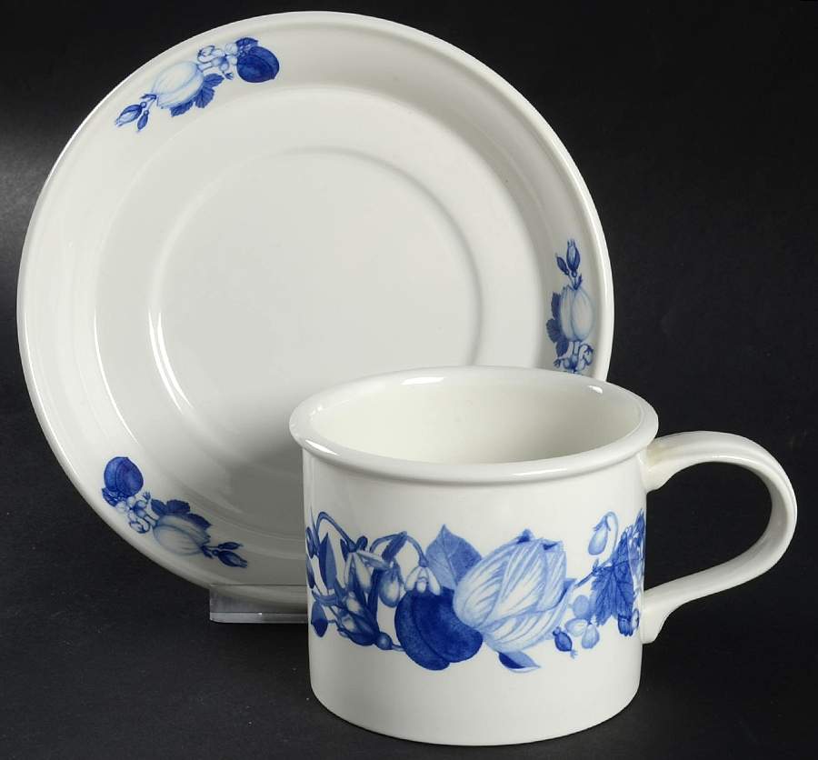 Harvest Blue Drum Breakfast Cup & Saucer Set by Portmeirion-1