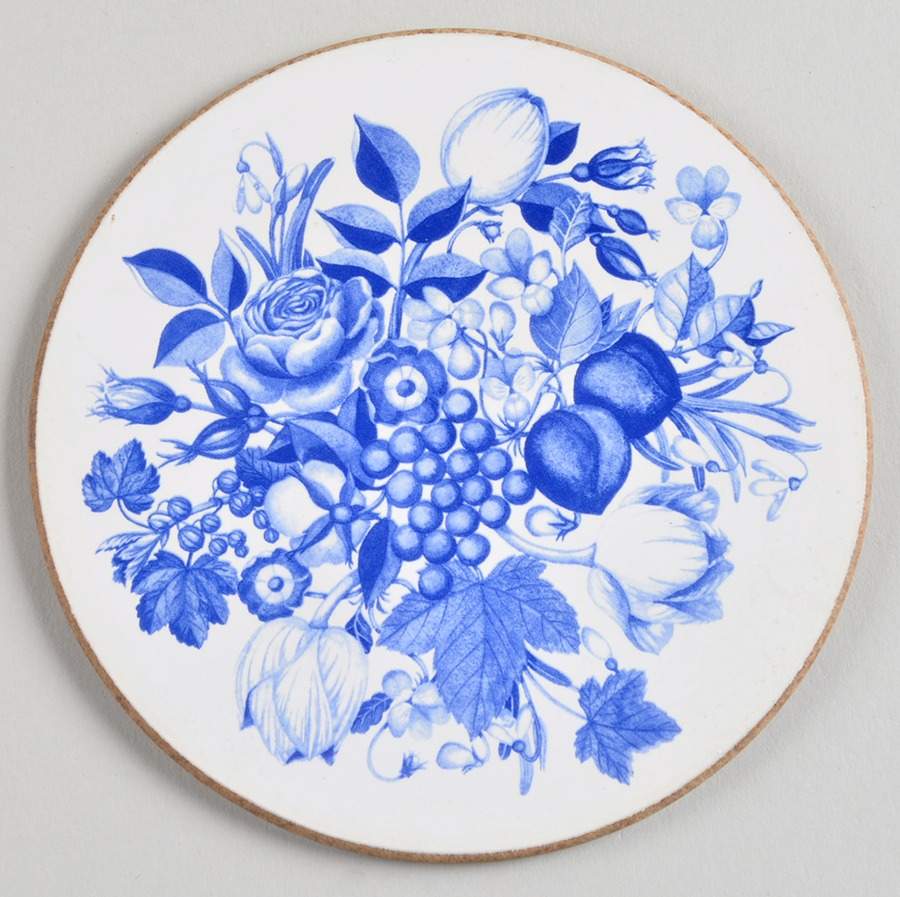 Harvest Blue Cork/Wood/Plastic Coaster by Portmeirion-1