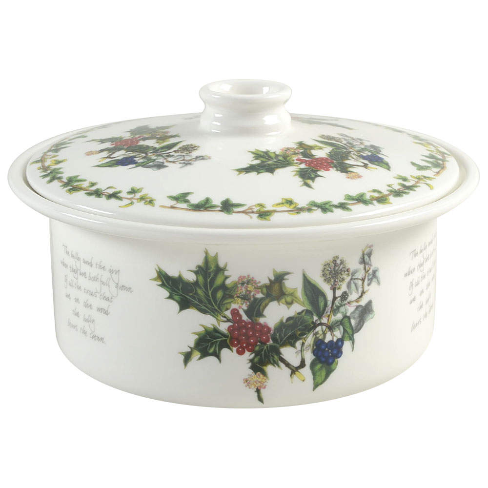 The Holly and The Ivy 1.5 Qt Round Covered Casserole by Portmeirion-1
