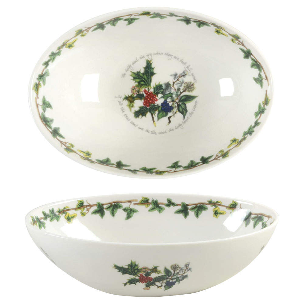 The Holly and The Ivy 8" Oval Bowl by Portmeirion-1