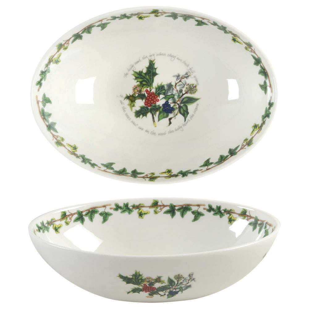 The Holly and The Ivy 9" Oval Bowl by Portmeirion-1