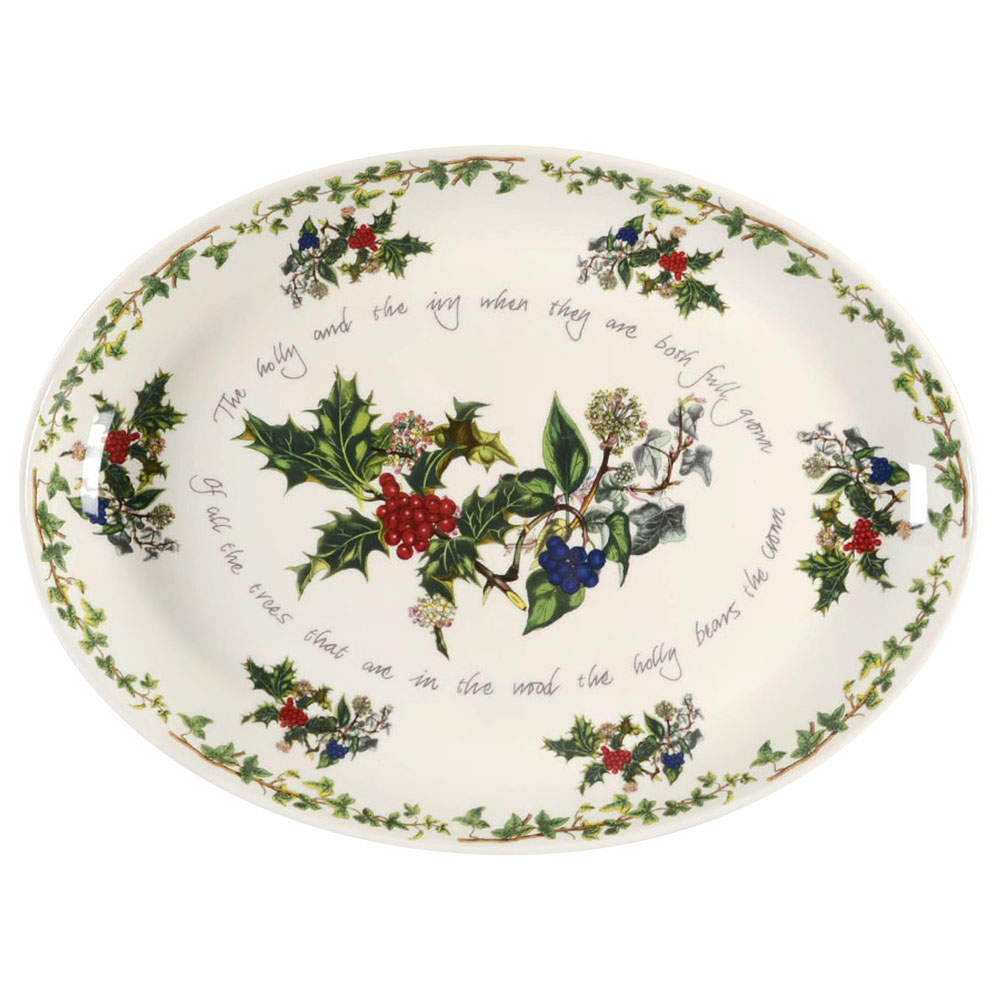 The Holly and The Ivy 20" Oval Serving Platter by Portmeirion-1