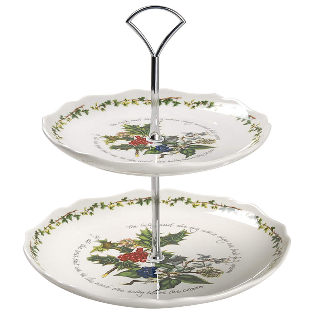 The Holly and The Ivy 2-Tier Serving Tray by Portmeirion-1