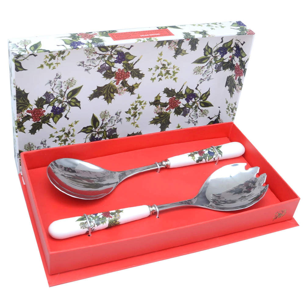 The Holly and The Ivy (2 Piece) Salad Set with Stainless Bowl by Portmeirion-1
