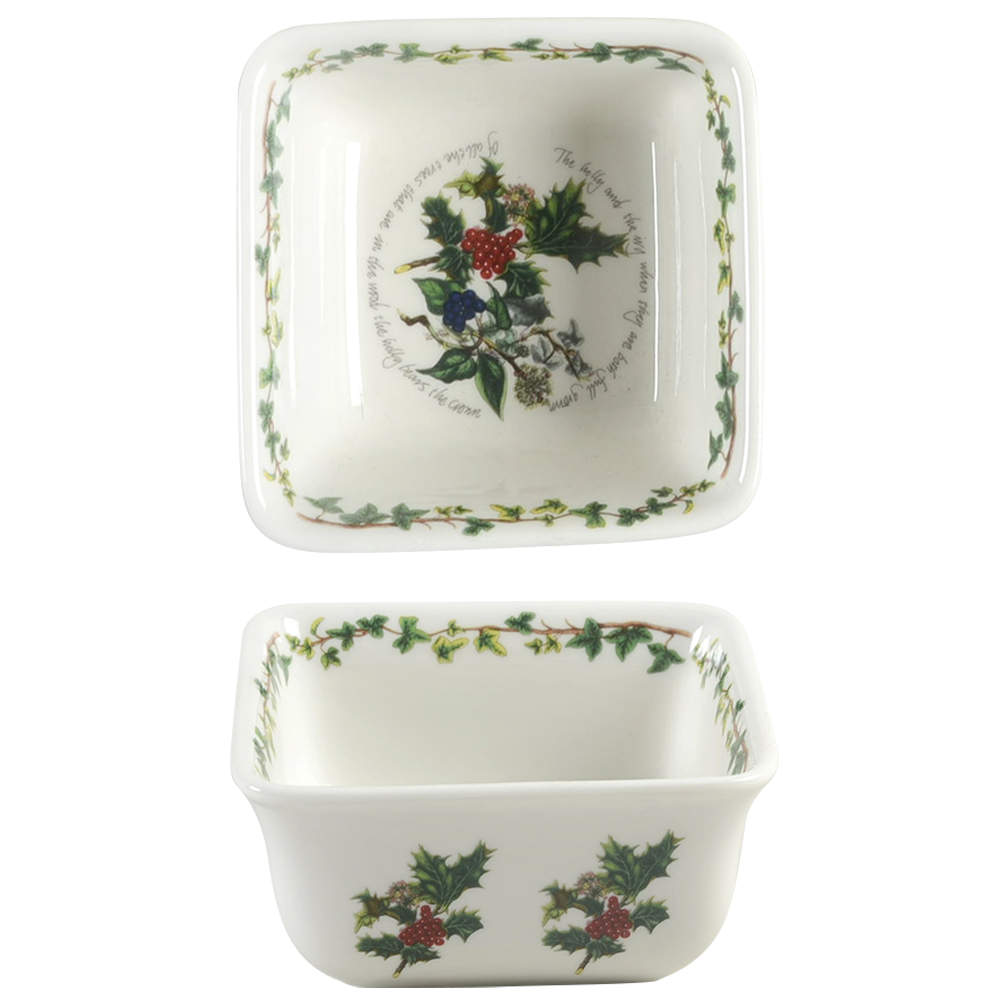 The Holly and The Ivy 4" Square Mini Bowl by Portmeirion-1