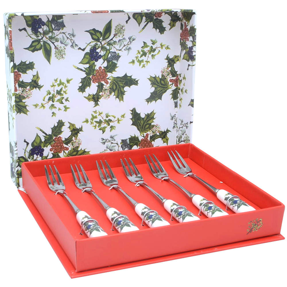 The Holly and The Ivy Pastry Fork - Set of 6 by Portmeirion-1