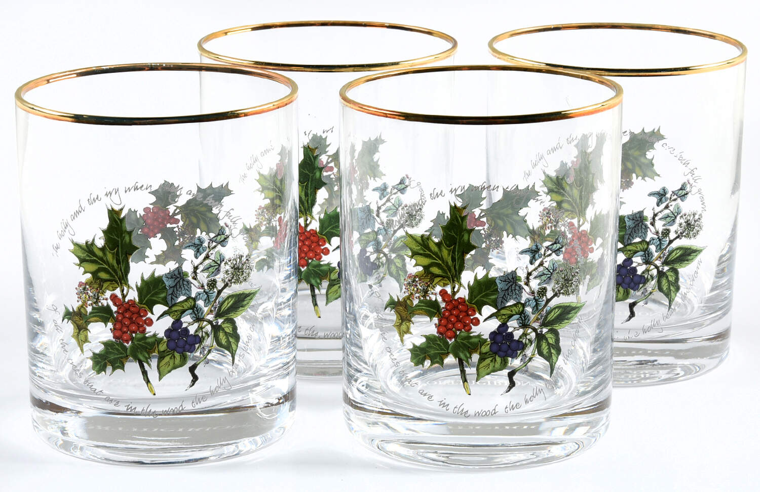 The Holly and The Ivy Glassware Double Old Fashioned - Set of 4 by Portmeirion-1