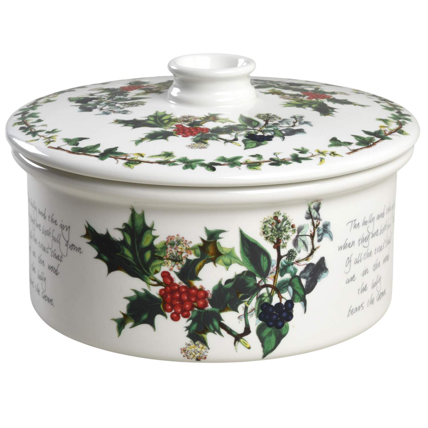 The Holly and The Ivy 1.5 Qt Rd Cov Drum Casserole/Vegetable/Souffle by Portmeirion-1