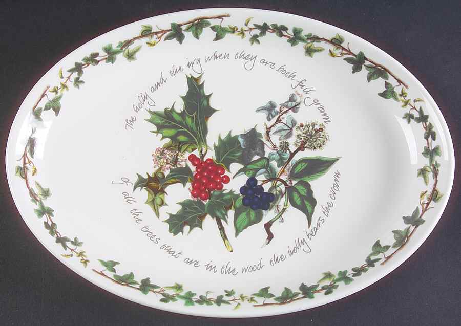 The Holly and The Ivy 10" Oval Steak Platter by Portmeirion-1