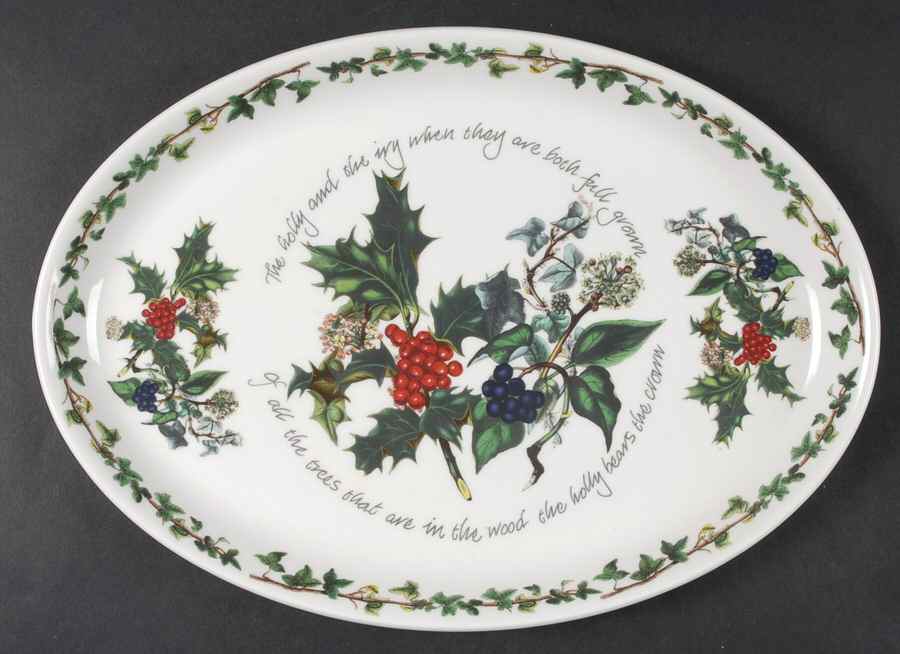 The Holly and The Ivy 13" Oval Steak Platter by Portmeirion-1