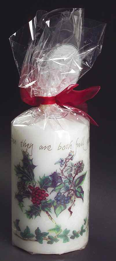 The Holly and The Ivy 4" Pillar Candle (Wax) by Portmeirion-1