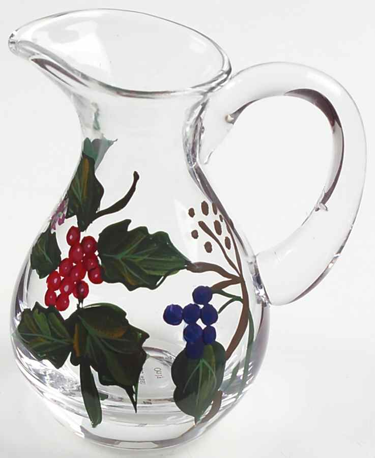 The Holly and The Ivy Handpainted Glassware Creamer by Portmeirion-1