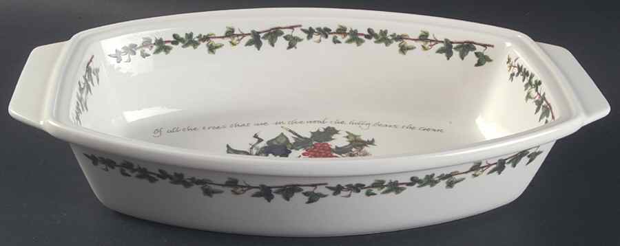 The Holly and The Ivy Handled Oval Deep Baker by Portmeirion-1
