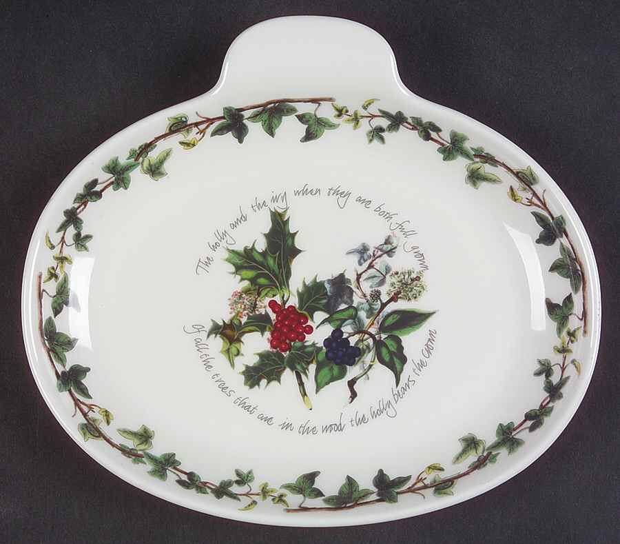 The Holly and The Ivy Oval Tab Handled Dish by Portmeirion-1