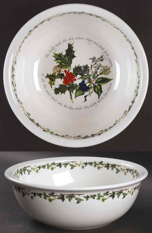 The Holly and The Ivy 10" Sovereign Shape Salad Bowl by Portmeirion-1
