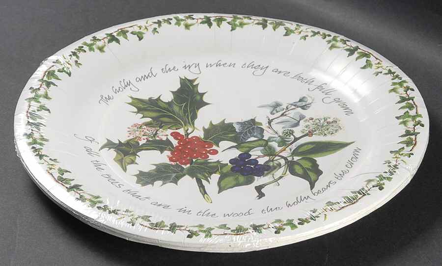 The Holly and The Ivy Pack of 8 - Paper Dinner Plate by Portmeirion-1