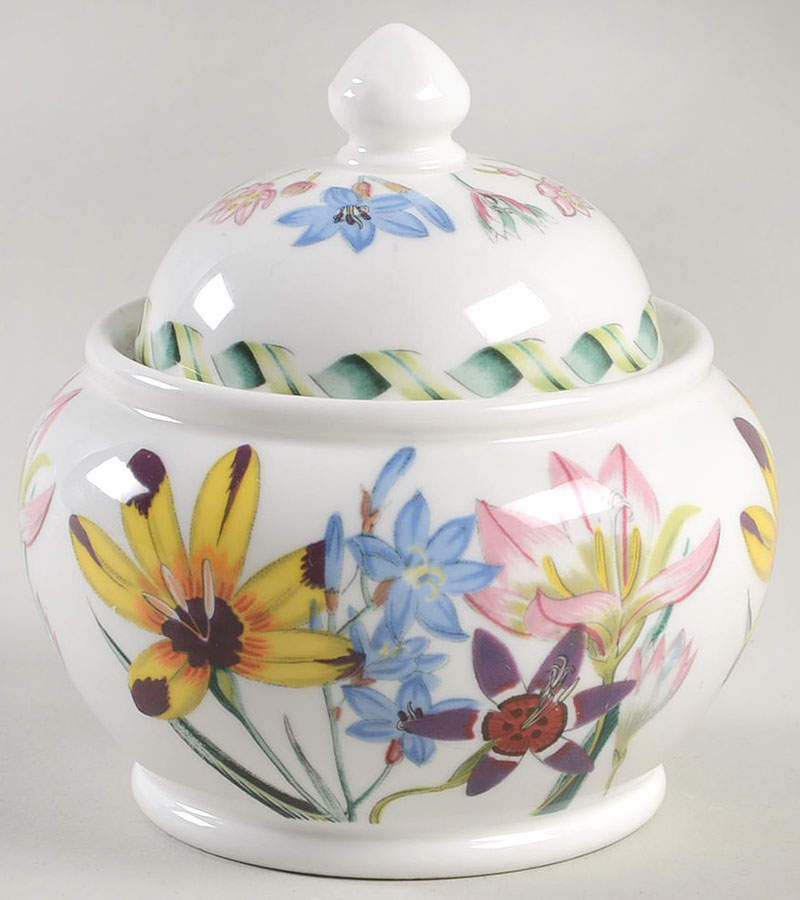 Ladies Flower Garden Sugar Bowl & Lid by Portmeirion-1