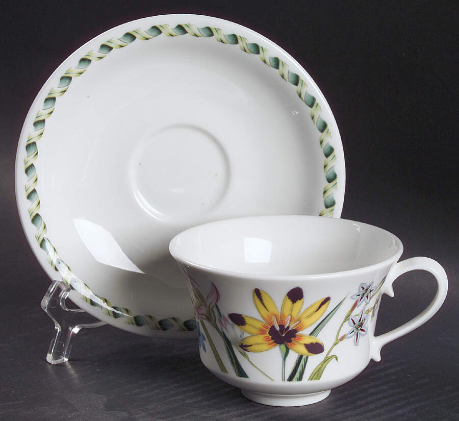 Ladies Flower Garden Footed Cup & Saucer Set by Portmeirion-1