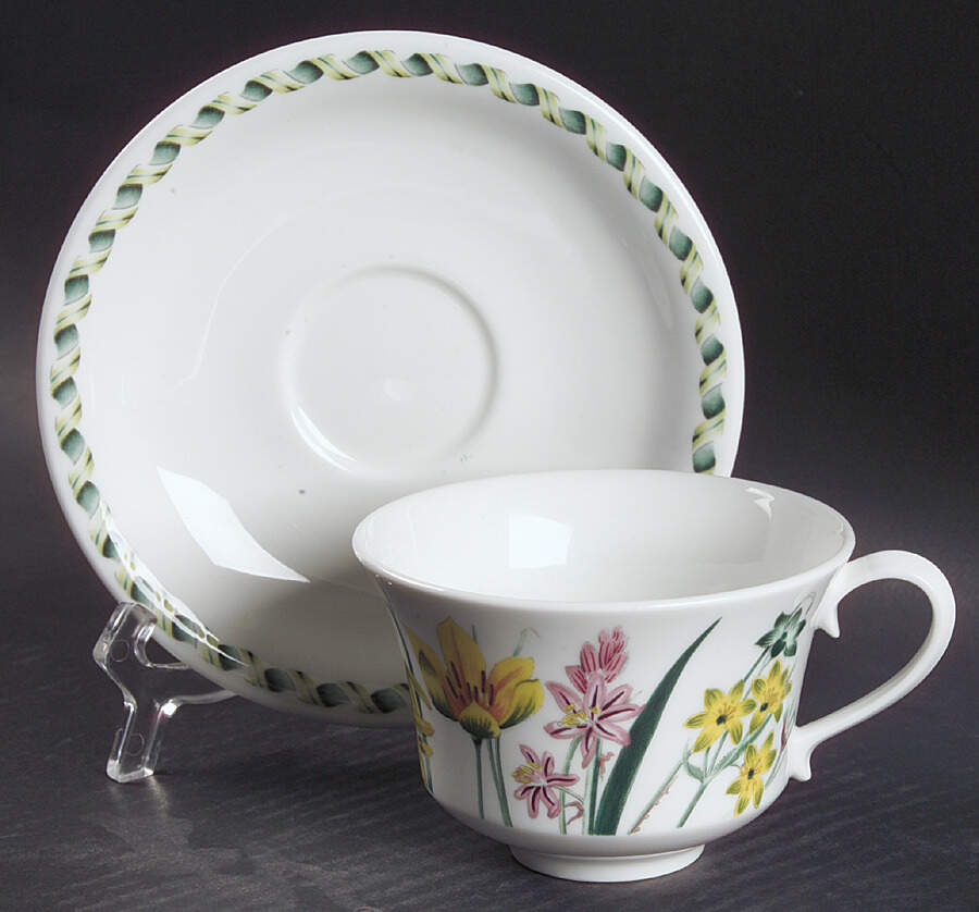 Ladies Flower Garden Footed Cup & Saucer Set by Portmeirion-1