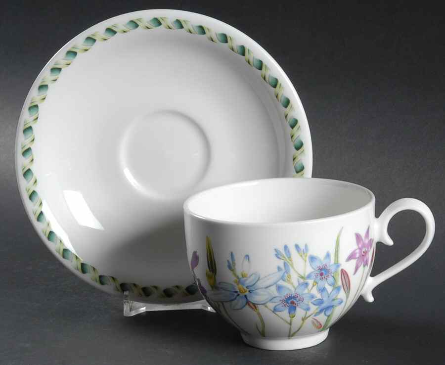 Ladies Flower Garden Flat Cup & Saucer Set by Portmeirion-1