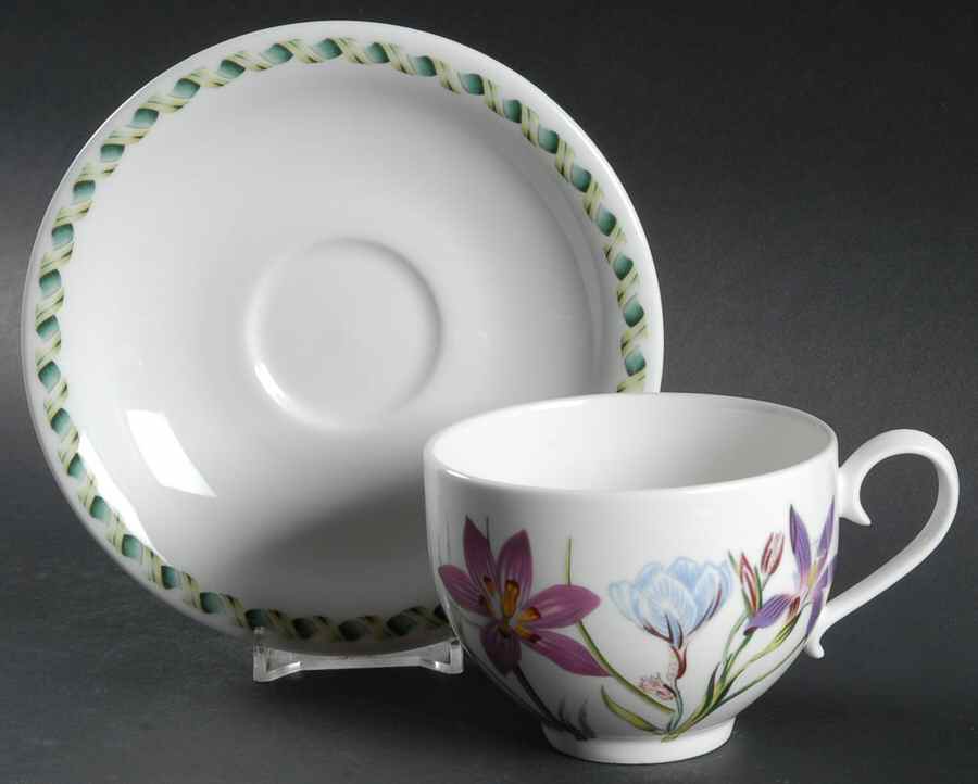 Ladies Flower Garden Flat Cup & Saucer Set by Portmeirion-1