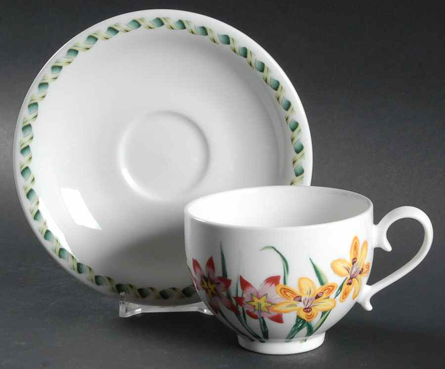 Ladies Flower Garden Flat Cup & Saucer Set by Portmeirion-1