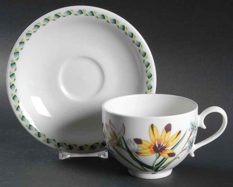 Ladies Flower Garden Flat Cup & Saucer Set by Portmeirion-1