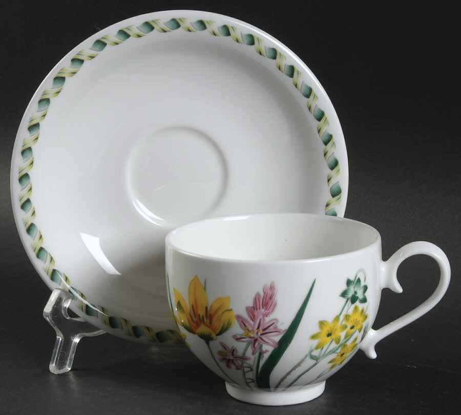 Ladies Flower Garden Flat Cup & Saucer Set by Portmeirion-1