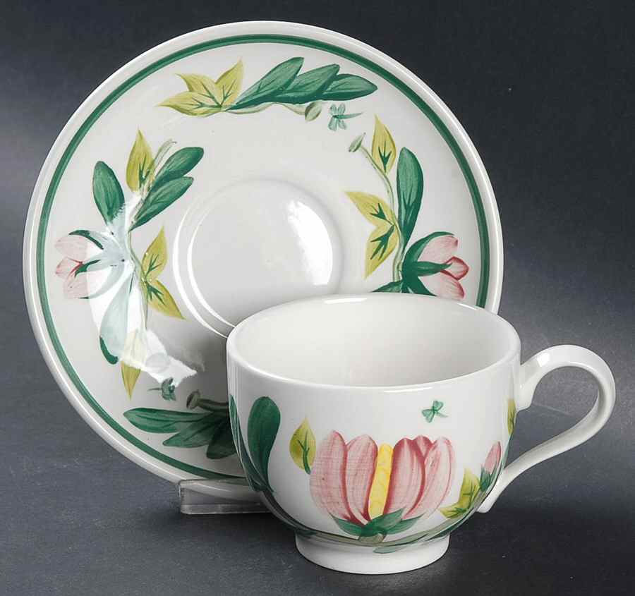 Magnolia Traditional Footed Cup & Saucer Set by Portmeirion-1