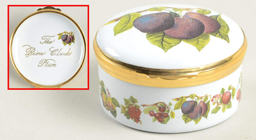 Pomona 1.5" Round Enamel Box W/Hinged Lid by Portmeirion-1