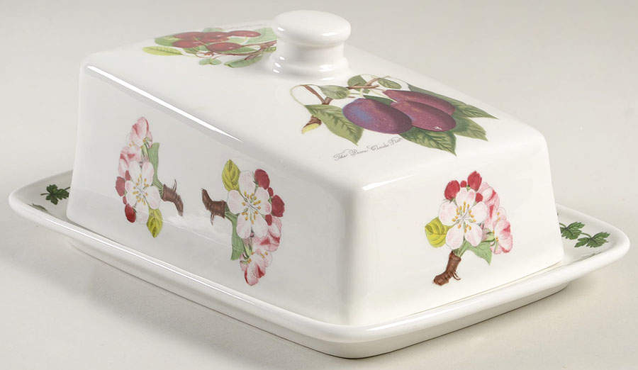 Pomona Cheese Dish with Lid (Wedge) by Portmeirion-1