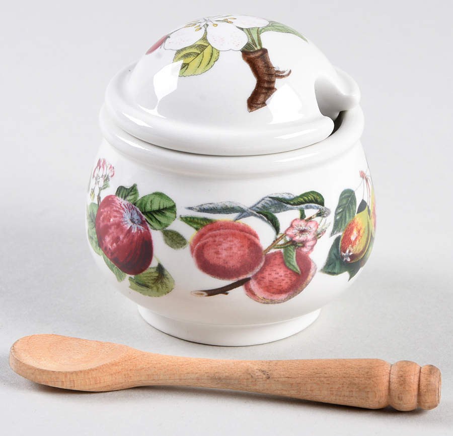 Pomona Mustard Jar & Lid with Spoon by Portmeirion-1