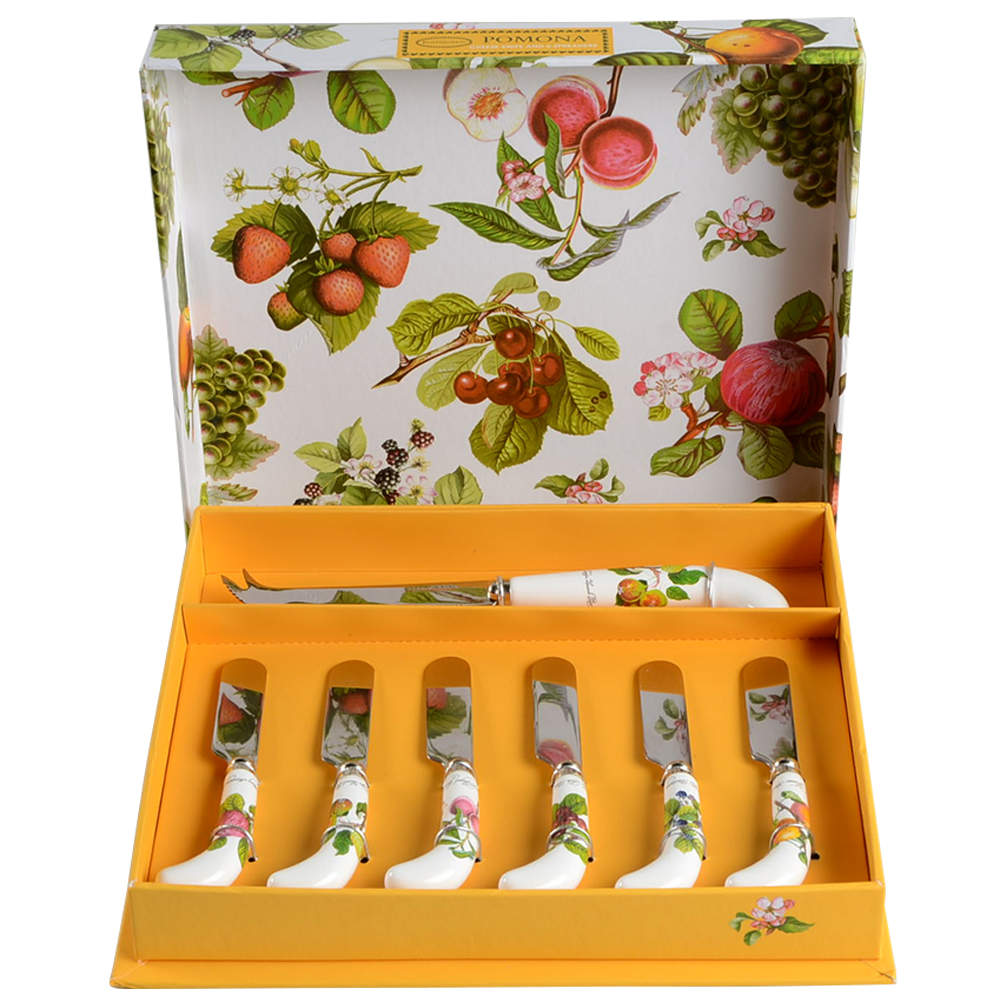 Pomona Boxed Motif Cheese Knife & 6 Spreaders by Portmeirion-1