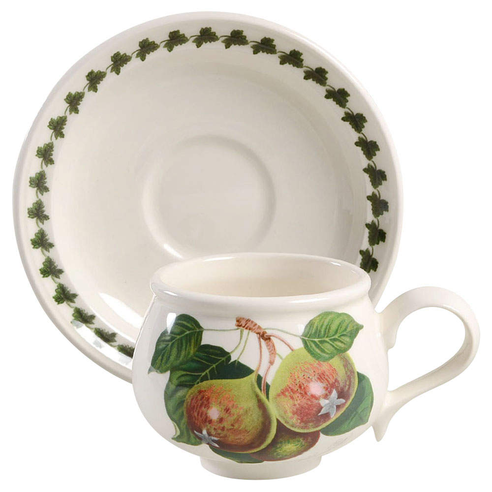 Pomona Romantic Footed Cup & Saucer Set w/Laurel by Portmeirion-1