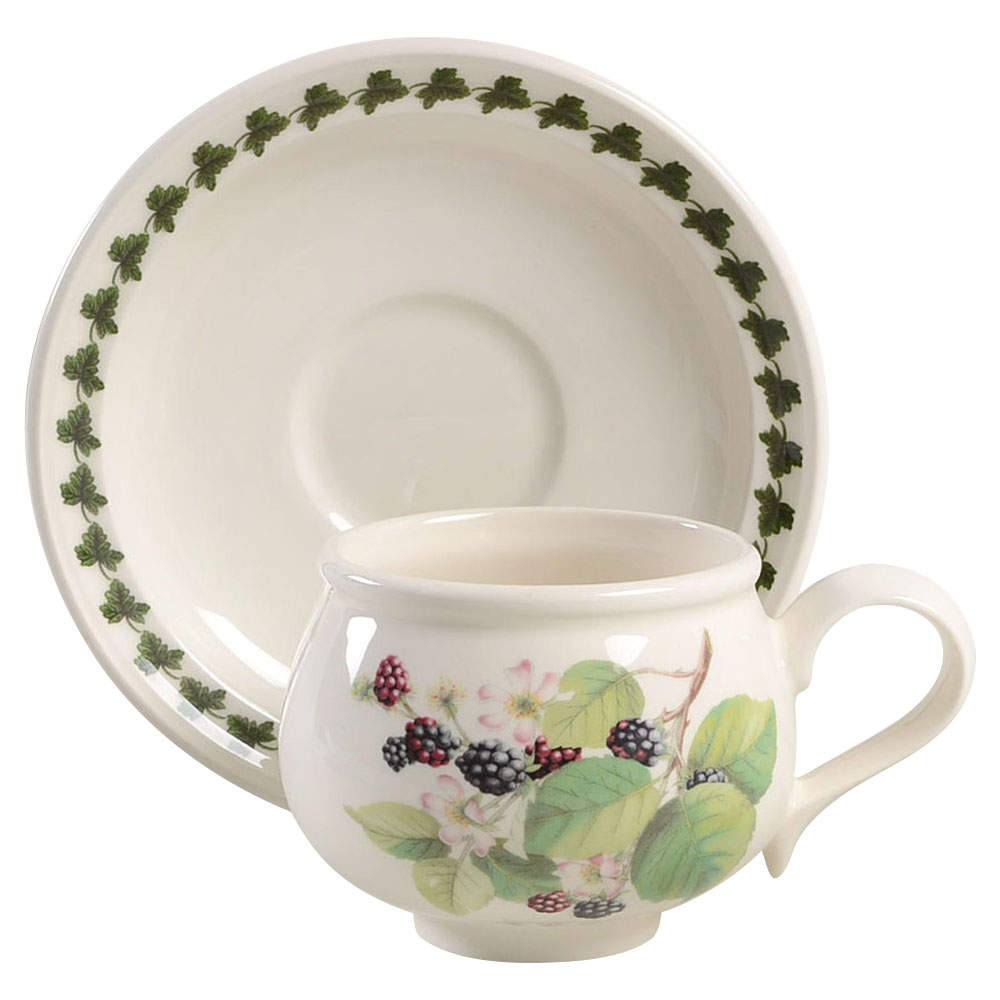 Pomona Romantic Footed Cup & Saucer Set w/Laurel by Portmeirion-1