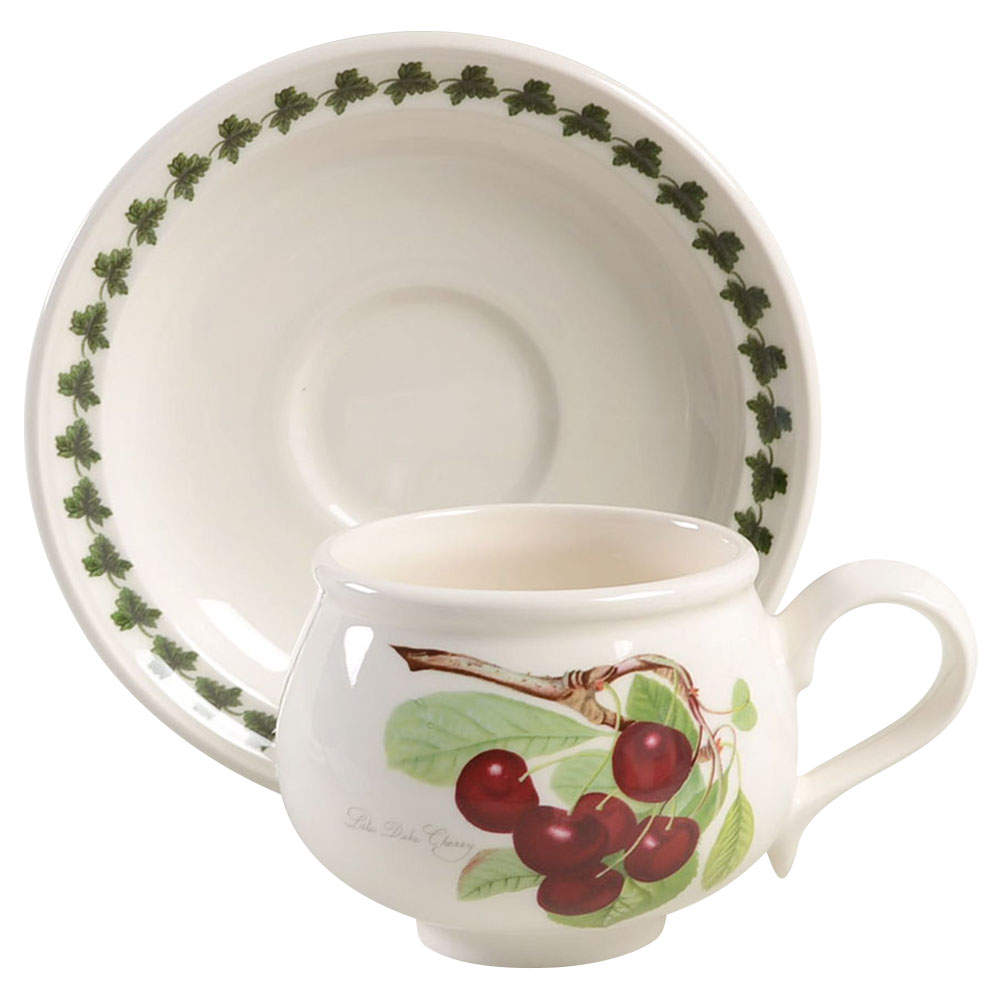 Pomona Romantic Footed Cup & Saucer Set w/Laurel by Portmeirion-1