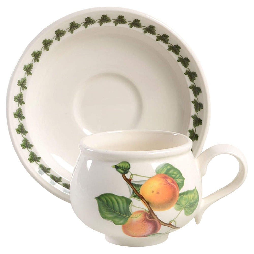 Pomona Romantic Footed Cup & Saucer Set w/Laurel by Portmeirion-1