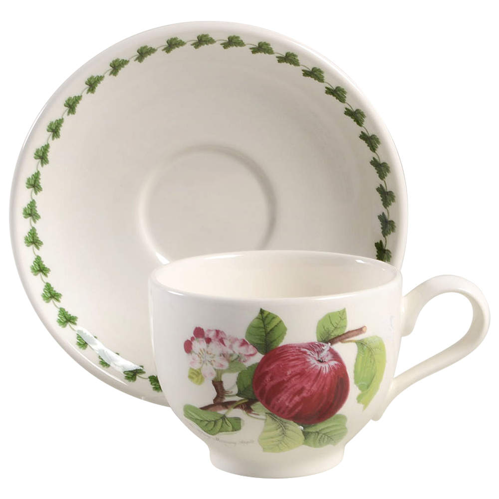 Pomona Traditional Footed Cup & Saucer Set w/Laurel by Portmeirion-1
